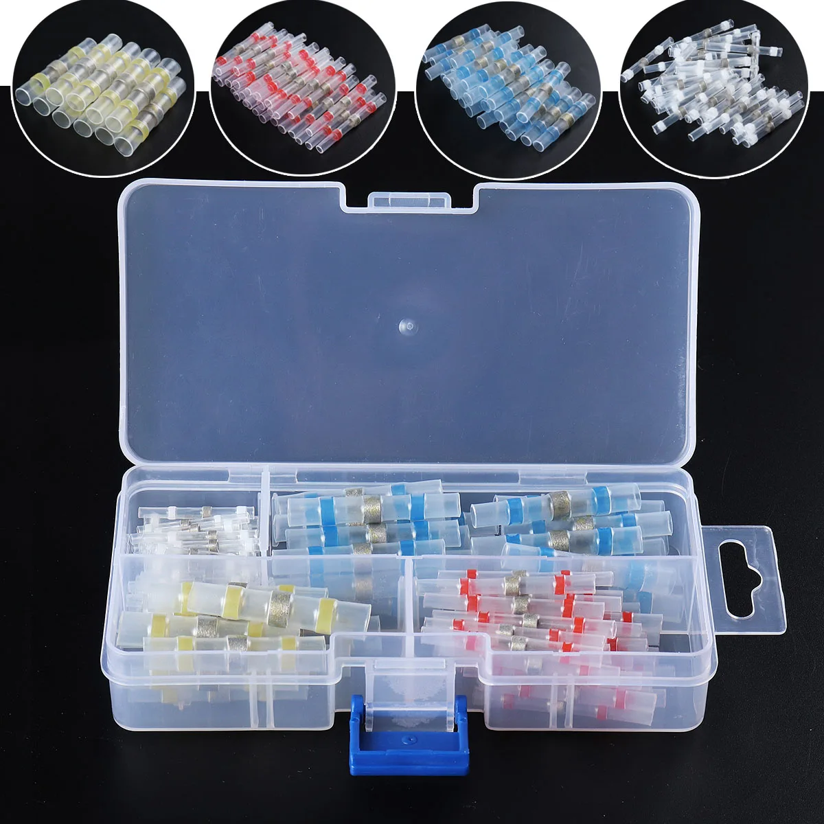 

100Pcs Heat Shrink Connectors Waterproof Solder Sleeving Wire Connectors Heat Shrink Soldering Terminals Wire Cable Connector