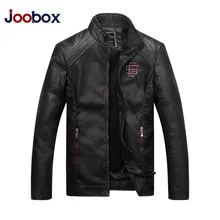 JOOBOX 2018 New Men Leather Jacket Spring Autumn Fashion High Quality PU Casual Biker Jacket Male Outerwear & Coats XL 2XL 3XL