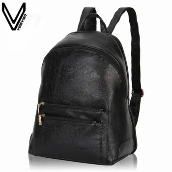 

VEEVANV Brand 201 Women Backpack PU Leather Black Shoulder School Bags For Teenagers Girls Female Casual Travel Bags Backpacks