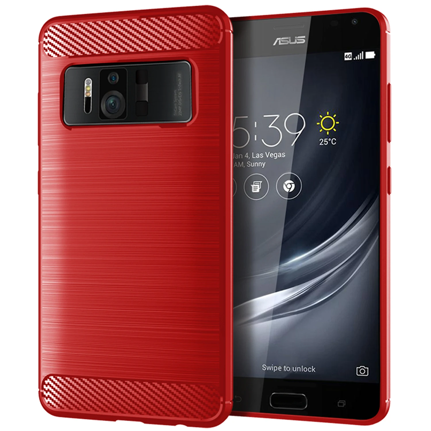 AZiMiYO Углеродное Волокно ТПУ силиконовый защитный чехол для ASUS ZenFone 4 Selfie Lite Pro ZB553KL