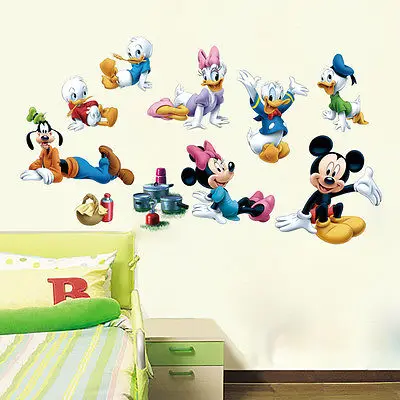 

2019 Fashion Wall Sticker Cartoon Cute Mickey Minnie Mouse Wall Sticker PVC Mural Decal Kids Boys Girls Room Decor