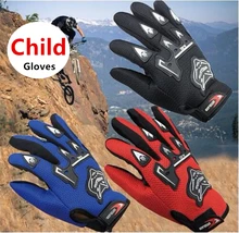 Moda crianças verão luvas da motocicleta dedo cheio criança moto luvas de couro motocross guantes crianças corrida