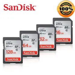 SanDisk Ultra разъем для SD карты со шлейфом 8 GB 16 GB 64 GB SDHC 32 GB 256 GB 128 GB SDXC Class10 карты памяти C10 R80mb/s уш-1 для камеры