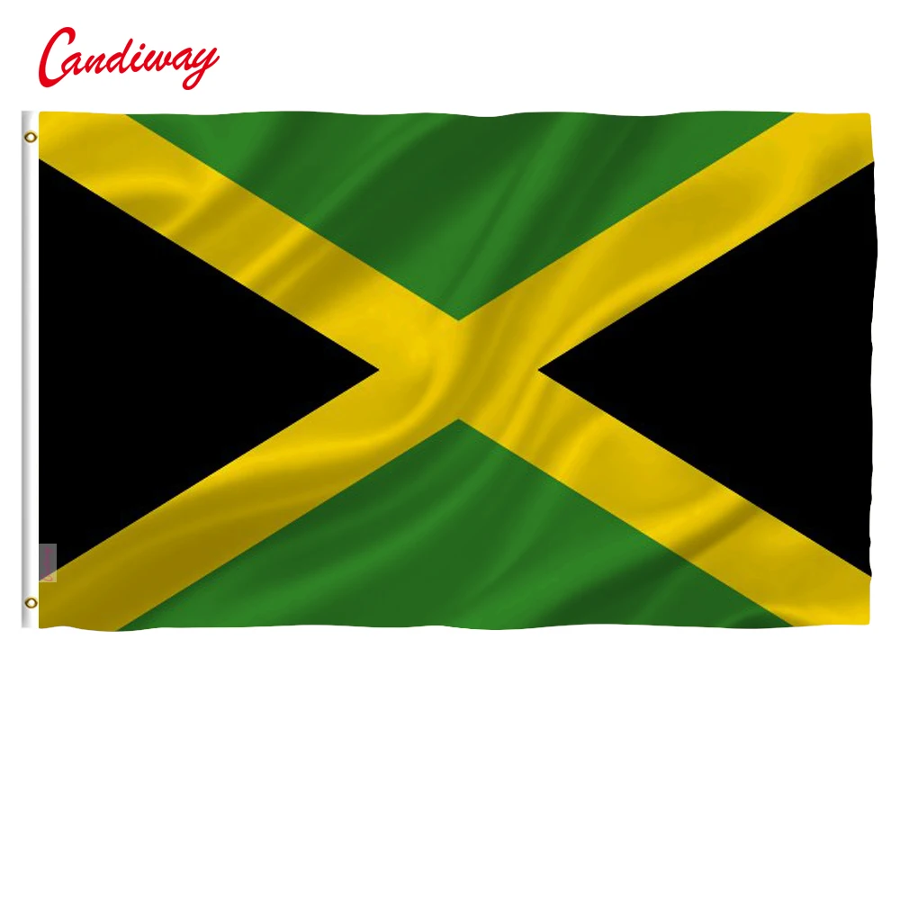 

90 x 150cm Jamaica National Flag Hanging Flag Polyester Jamaica Flag Banner Outdoor Indoor Big Flag NN071