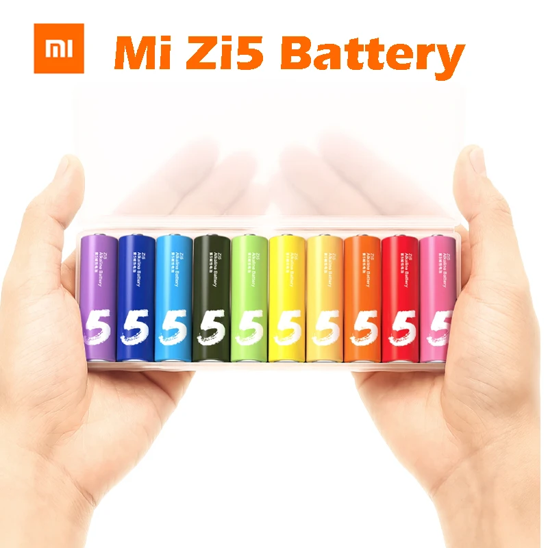 10 шт./лот xiaomi zi5 щелочная батарея mi радуга аа батареи комплект 03 щелочные