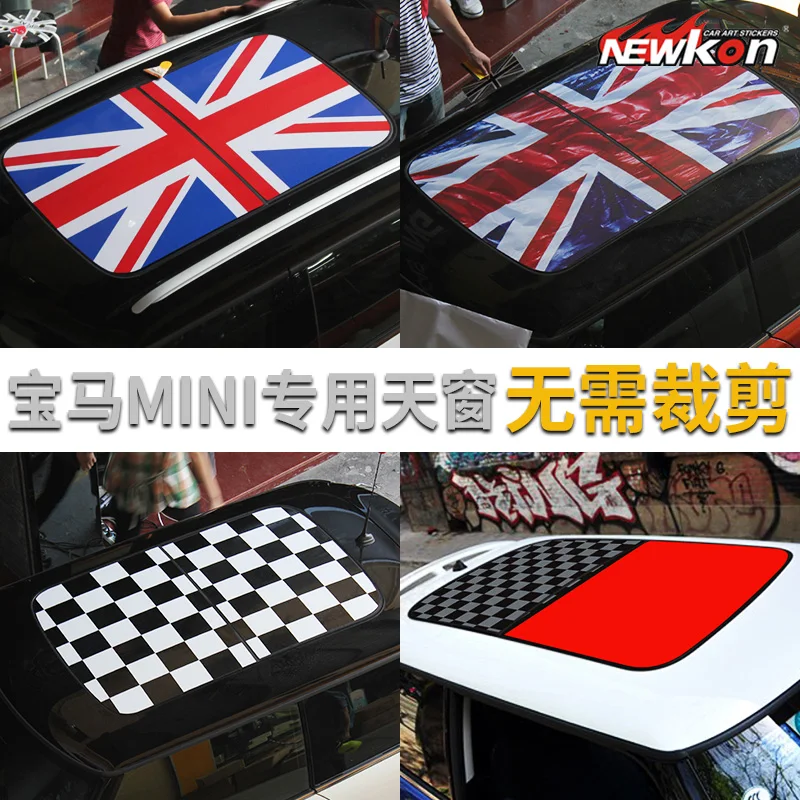 

1pcs Car Sunroof Hollow Wrap Roof Window Film Vinyl Sunshade Sticker Decal For MINI Cooper JCW S One+ R55 R56 R60 R61 Accessorie
