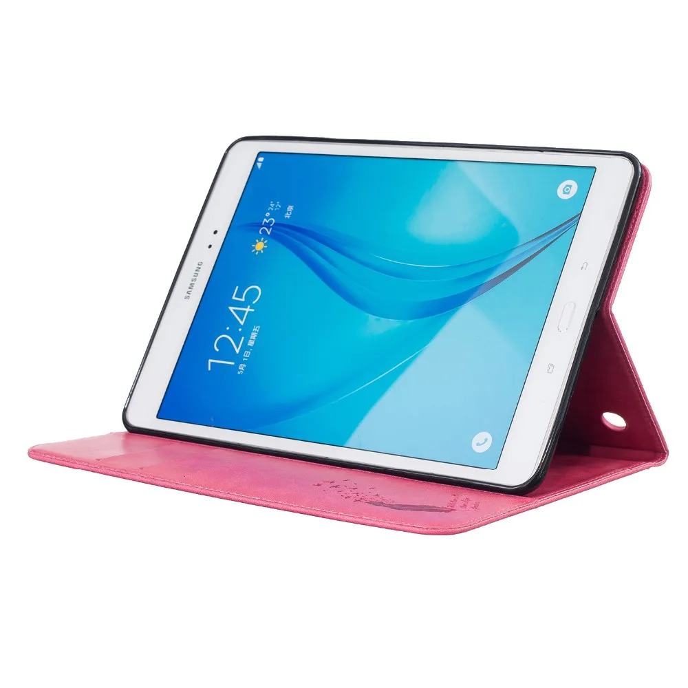 Для SM-T550 SM-T555 перо узор чехол для samsung galaxy tab 9,7 P550 P555 чехол + Защитная пленка + стилус