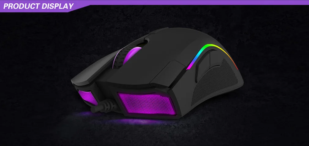 Delux M625 A3050 RGB Backlight Gaming Mouse 4000 DPI 7 Programmable Buttons USB Wired Mice For Overwatch LoL Game For PC Laptop