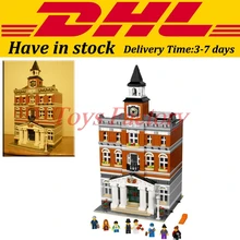 2016 DHL font b Lepin b font 15003 2859 PCS City Creator Town Hall Sets Model