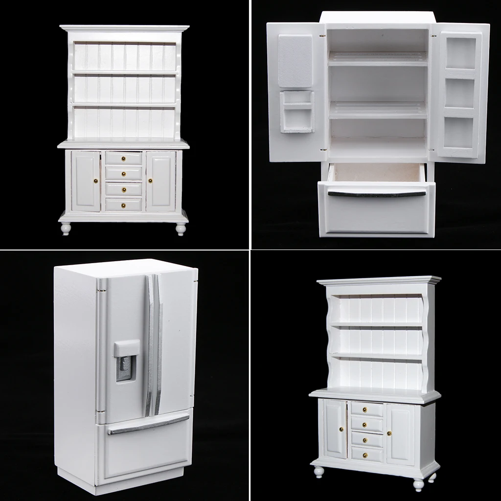 Dollhouse Miniature Kitchen Furniture Refrigerator Fridge Freezer Cabinet 1//12
