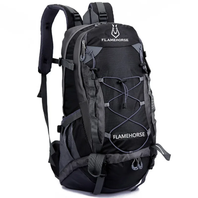 50л уличный походный рюкзак, горный мужской женский походный рюкзак, дорожная сумка для охоты, рыбалки, треккинга, тактический рюкзак для альпинизма - Цвет: black