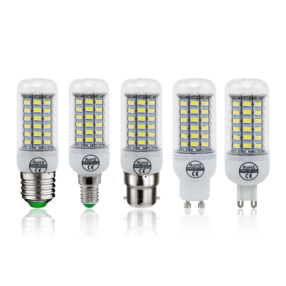 1 шт. светодиодный ная лампа E27 E14 B22 G9 GU10 светильник 220V SMD 5730 люстра прожектор 36 48 56 69