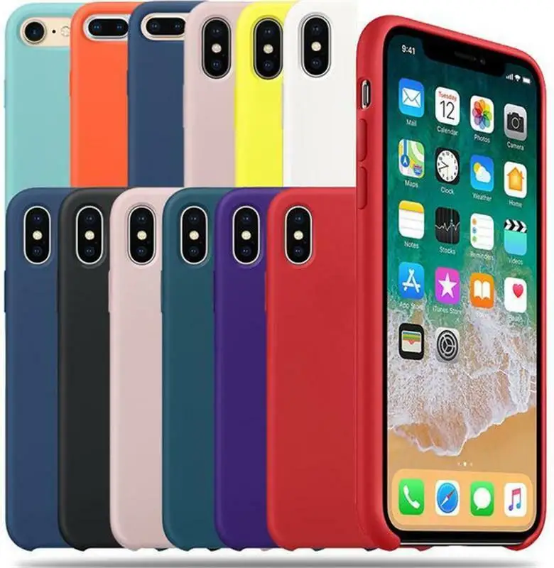 Have LOGO Silicone Case For iPhone 7 8 X XR XS Max Silicon Cover For iPhone 6 6S Plus 5 5S SE Phone Case Original Coque Funda