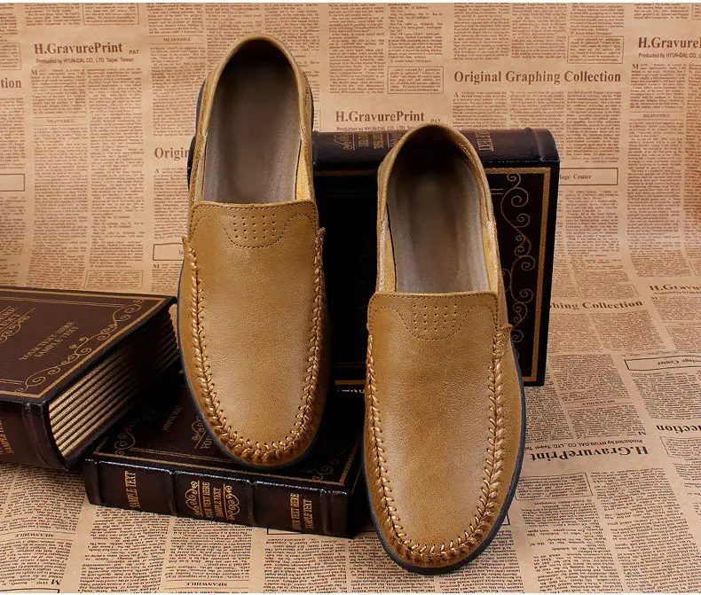 Fashion Italian Shoes Men Leather Mocassins Driver Sapato Masculino