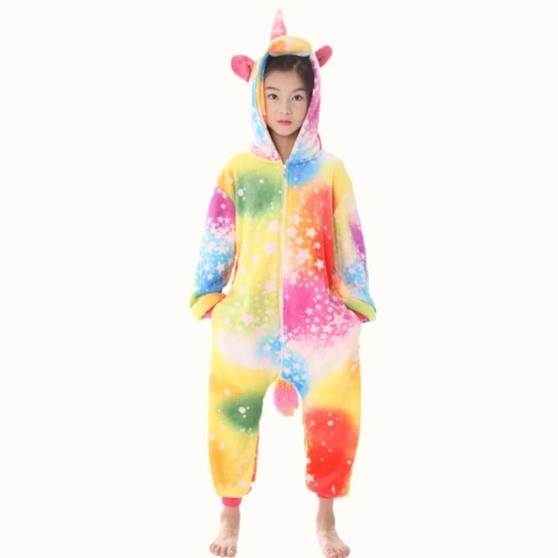 Kigurumi Детская Пижама Фланелевая для мальчиков и девочек|Комбинезоны-пижамы| |