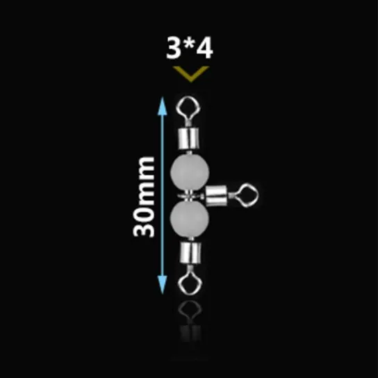 20 шт./лот 3 пути светящиеся Вертлюги разъем шарикоподшипник поворотный оснастки твердые кольца Rolling поворотные стальные морские рыболовные крючки - Цвет: 3