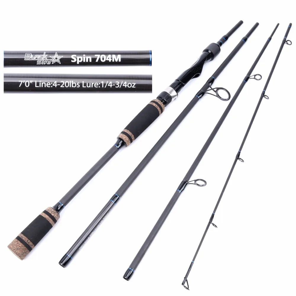 

Maximumcatch Black Star Spinning Rod 2.1M/7' Fast Action Portable Travel Fishing Rod Line Weight 4-20lb Carbon Rod