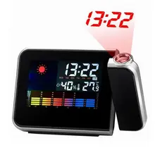 LCD screen Projection Alarm Clock Calendar Digital Weather Forecast Clock Projector Color Display LED Backlight Home Decor