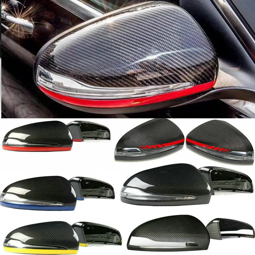 

Carbon Fiber Mirror Covers w/ lamp car mirror caps cover For Mercedes Benz W205 X205 W222 W213 C63 S63 E63 AMG bodykit bumper