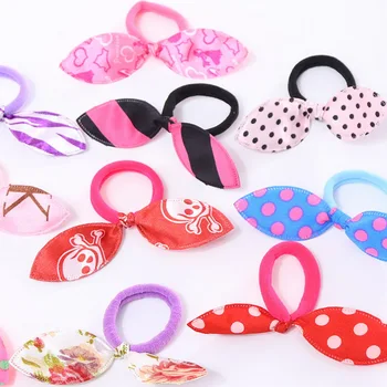 

DHL 2000pcs Rabbit Elastic Hair Bands Cute Ponytail Holder Rubber Bands