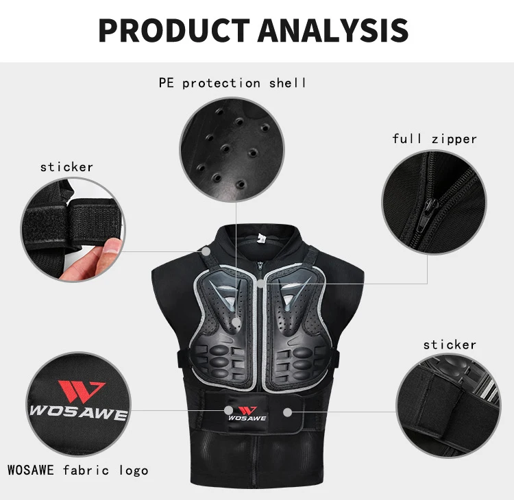 WOSAWE мотоциклетный бронежилет для мотокросса по бездорожью, защита груди, защита для велоспорта, лыжного тела, защитные куртки для катания на коньках и сноуборде