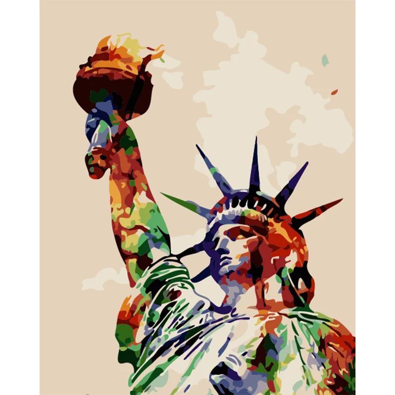 Картина по номерам DIY дропшиппинг 40x50 60x75 см Американская Статуя Свободы рисунок холст свадебное украшение художественная картина подарок
