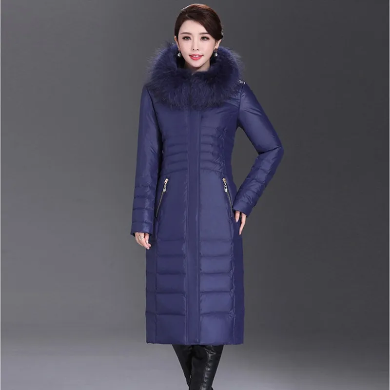 Высококачественная женская зимняя пуховая хлопковая куртка, пальто для женщин среднего возраста, длинные стильные парки, большие размеры, толстая теплая куртка, пальто OKXGNZ