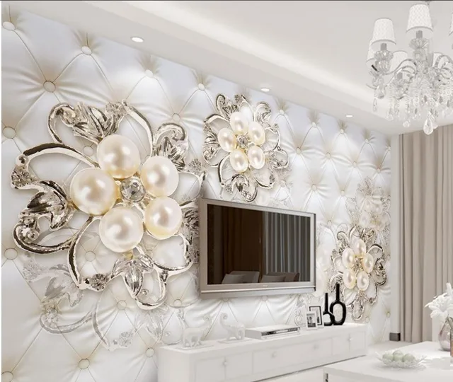 Individuelle fototapeten 3d schönen Europäischen stil perle blumen ... Individuelle fototapeten 3d schönen Europäischen stil perle blumen ...