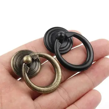 

Antique Bronze Cabinet Drawer Knobs Dresser Cupboard Wardrobe Furniture Pulls Ring Handle Wooden Box Jewelry Box Knobs 1px
