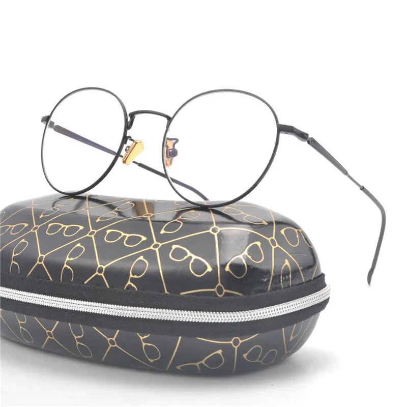 Брендовые Дизайнерские мужские очки с оптической оправой Обесцвечивающие очки металлические круглые солнцезащитные очки по рецепту с коробкой NX - Цвет оправы: black -3.00