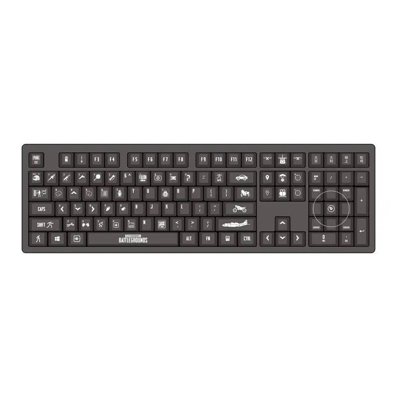 Value-5-Star PUBG Keycaps Backlight PLAYERUNKNOWNS BATTLEGROUNDS Mechanical Keyboard 108 Keys ANSI Thickened Edition Key Caps For Cherry mx