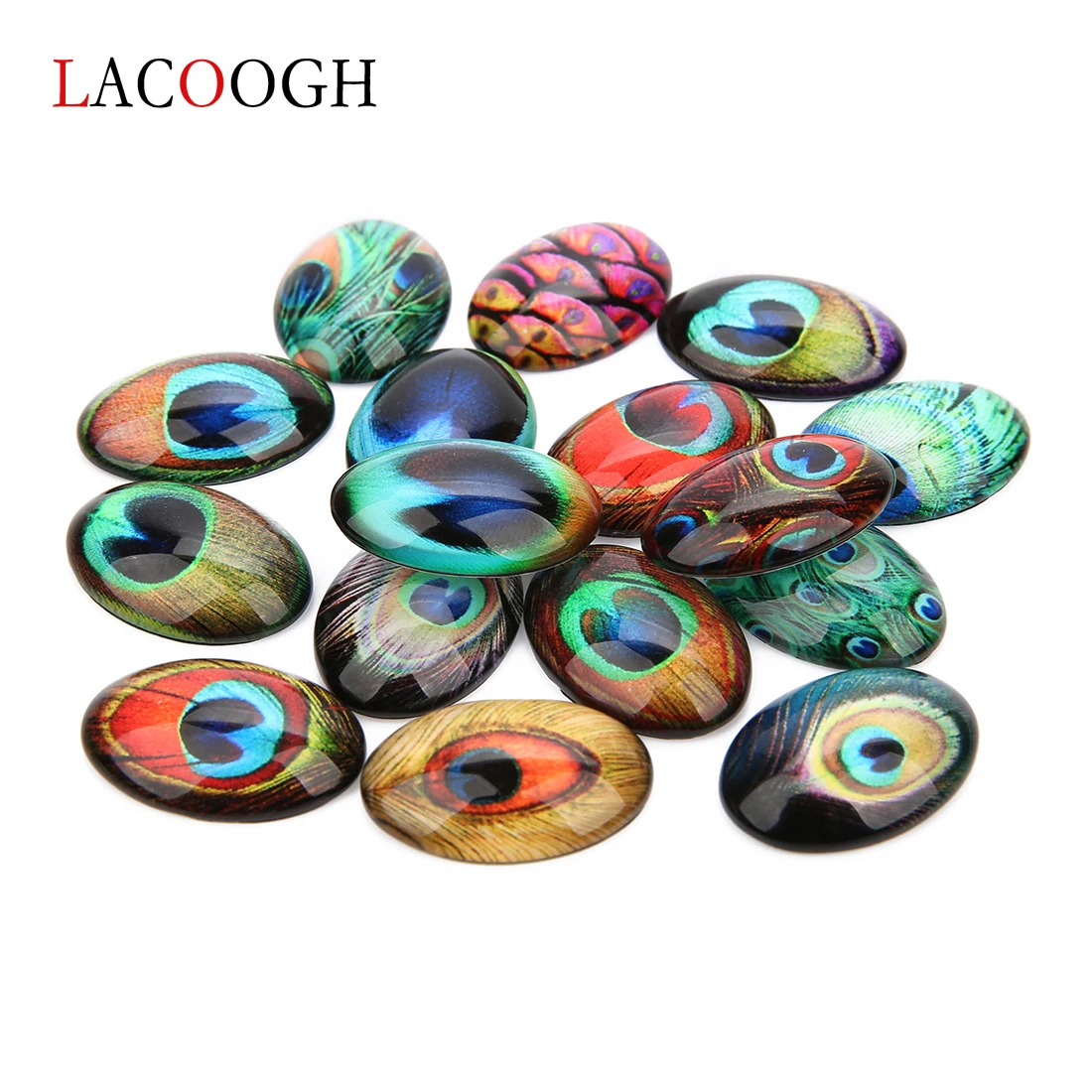

Round Peacock Eye Glass Cabochon 10/13/15/18/22/25mm Flatback Dome Cabochon Embellishments Base Setting DIY Accessories Jewelry