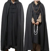 Унисекс, зимний теплый шерстяной твидовый плащ для медитации, буддизм, шаолин, монахи, Аббот, халат, буддийские костюмы, дзен, Униформа, накидка, серый/красный/коричневый