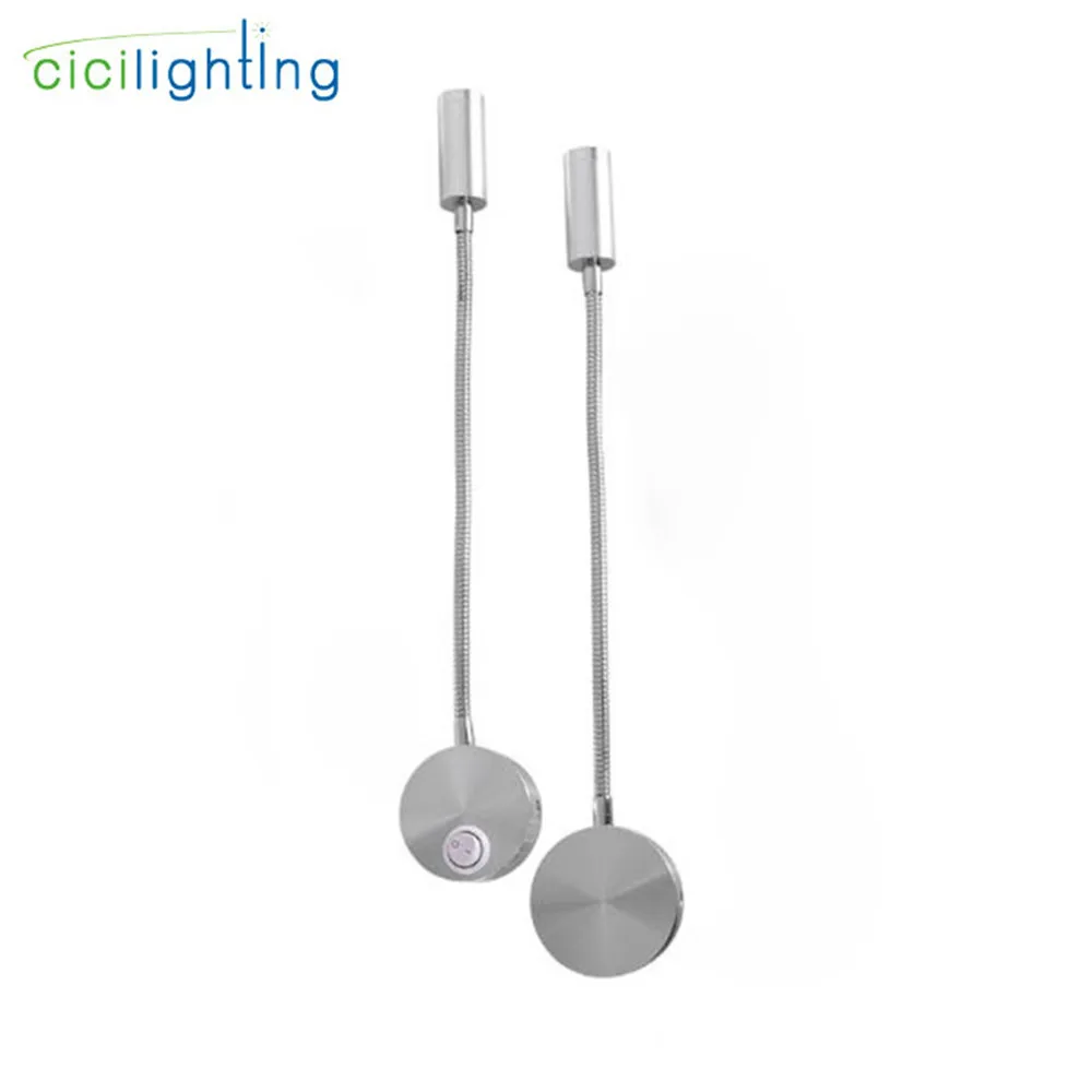 Modern Hardwired Flexible 3W Gooseneck Led Wall Light Sconce Lamp Lighting for Bedroom Reading luminaria Aluminum lighting