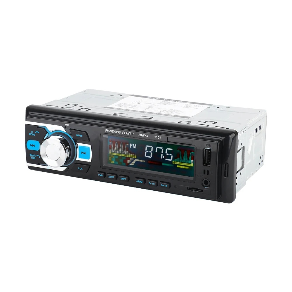 

Bluetooth Car Stereo Radio MP3 Player Support BT/FM/USB/SD Remote Control 12V 1din Autoradio Hands-free Call Time Display