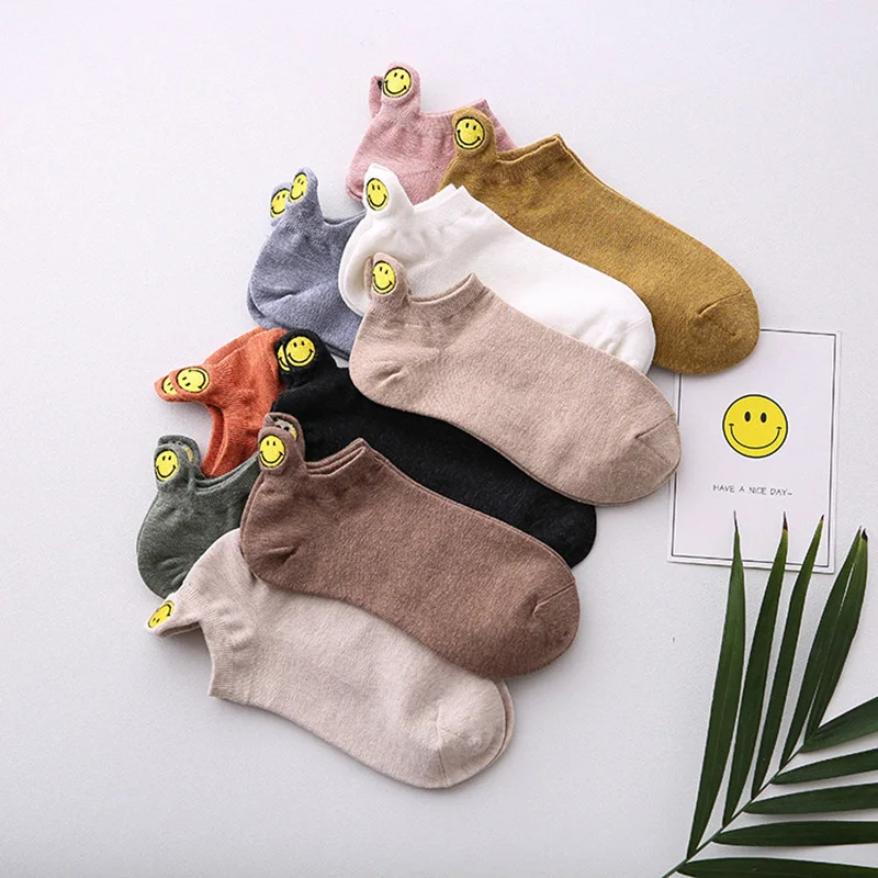 

Spring And Summer Korean Uulzzang Socks Female Tide Ins Funny Socks Shallow Mouth Socks Cartoon Heel Embroidery Breathable Socks