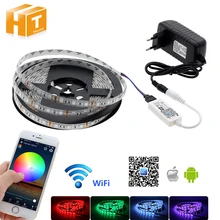 WiFi Control RGB LED Strip 5050 Set Home Decoration Neon Light with Mini WiFi RGB Controller + 12V Power Adapter