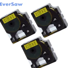 Compatível DYMO fitas de Rinoceronte RS11Y 19mm * 2.5 m tubo do psiquiatra do calor de fita preta em amarelo para dymo label impressora de 4200