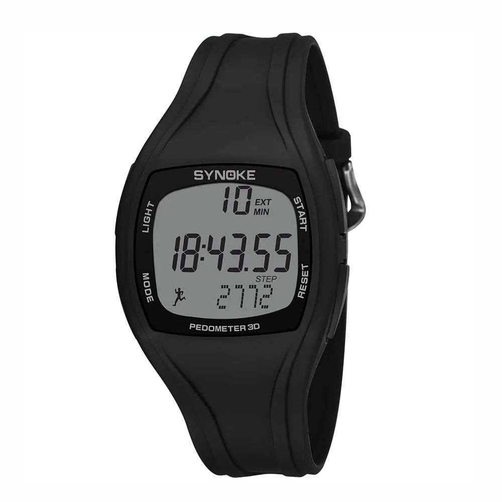 Горячая мода мужские часы спортивные Synoke калорий шагомер хронограф наружные часы 50 м водонепроницаемые новые 128