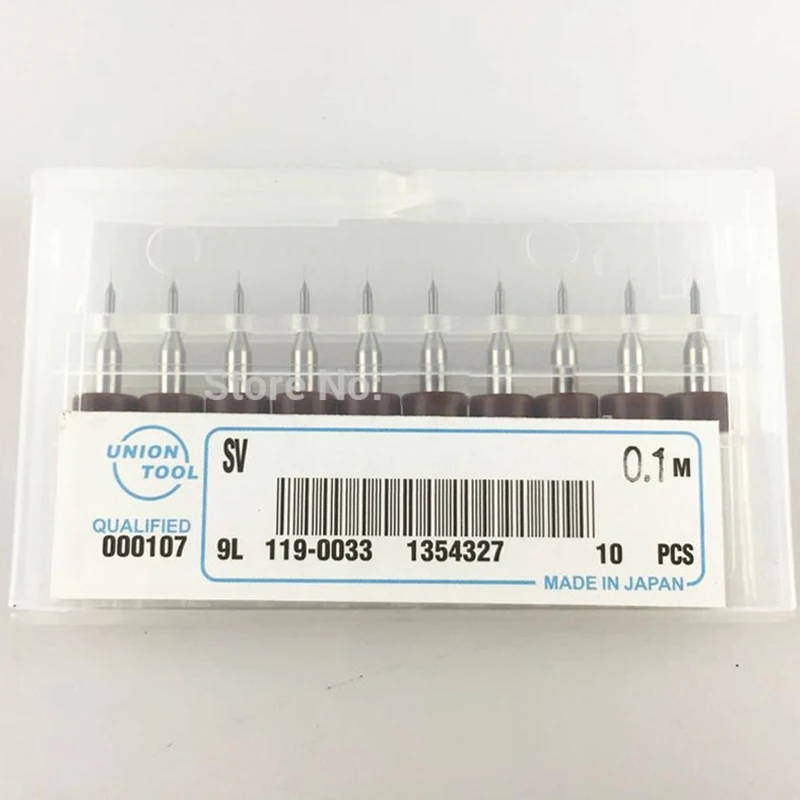 10pcs 0.1mm PCB Mini Drill Bit 3.175mm For Print Circuit Board CNC