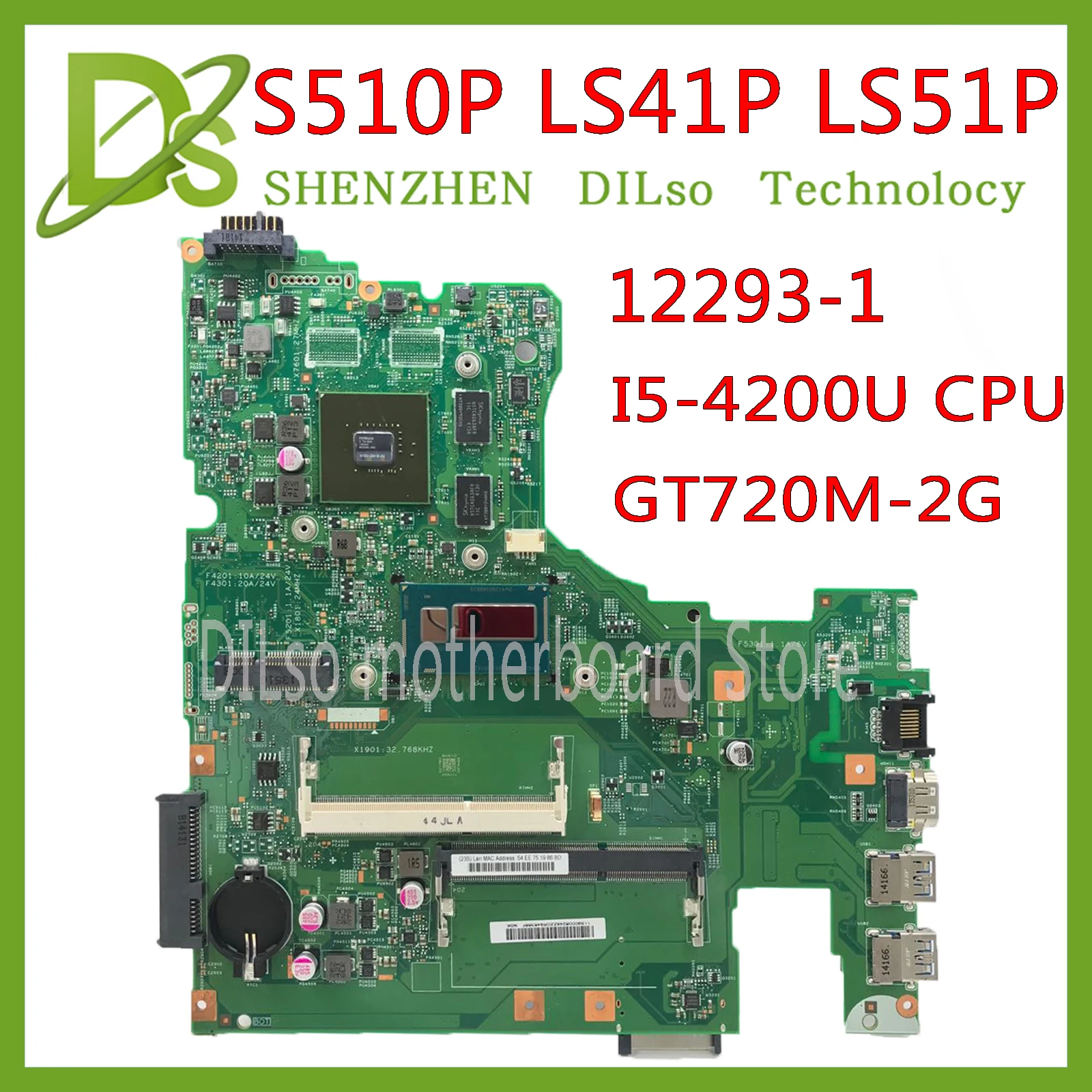 Blog  KEFU 12293-1 48.4L106.011 motherboard for Lenovo S510P LS41P LS51P motherboard I5-4200U CPU GT720M-