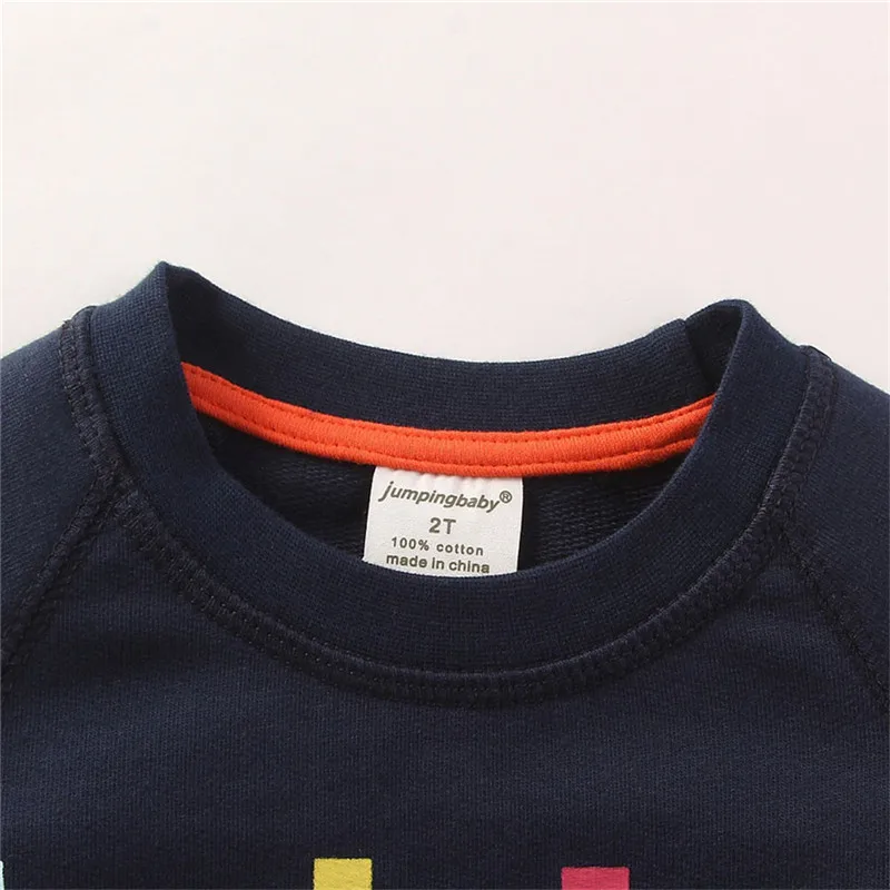 Letter Printing Children Boys Autumn Cotton T-shirt Clothing For 2016 New Jumpingbaby Brand Kids Teenage Full Sleeve Sweatshirt 01