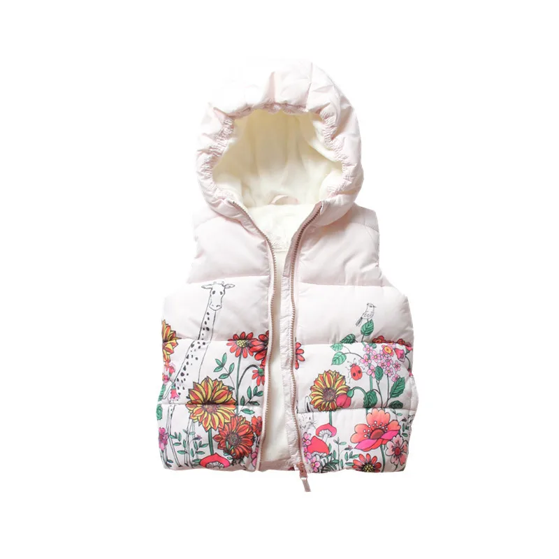 

Autumn winter infant Baby Vest For Girls Vest pink flower Children Clothes Waistcoat kids clothing