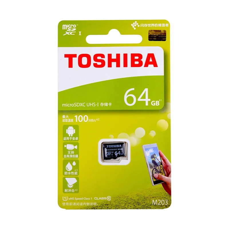 Toshiba карта памяти 64 Гб Micro sd класс 10 UHS 1 флэш карты Microsd для планшета/смартфона