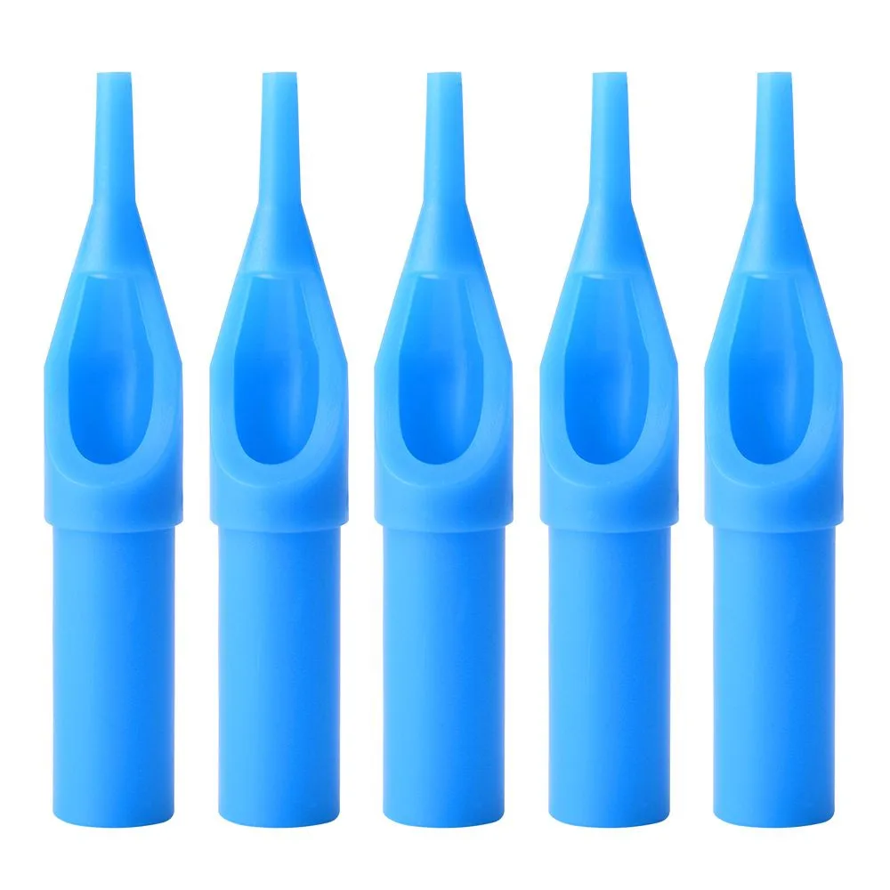 5pcs/lot Disposable Tattoo Tips Blue Nozzles Tube With 3/5/7/9/11RT For Tattoo Needles Accessories Free Shipping