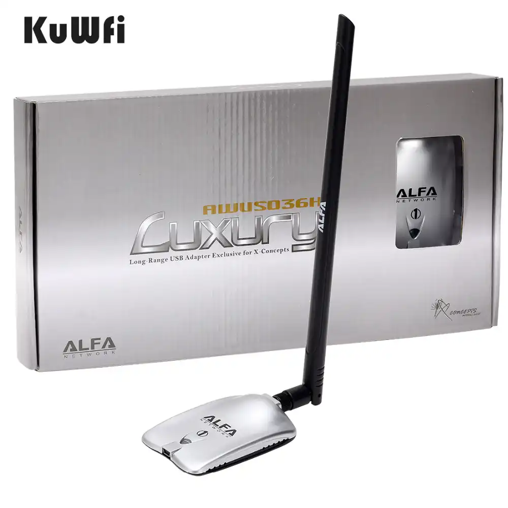 AWUS036NH LUXURY ALFA Adapter Network Ralink3070L 2 4Ghz High Power Wireless USB Wifi Adapter 2*8dBi Antenna With Long Range