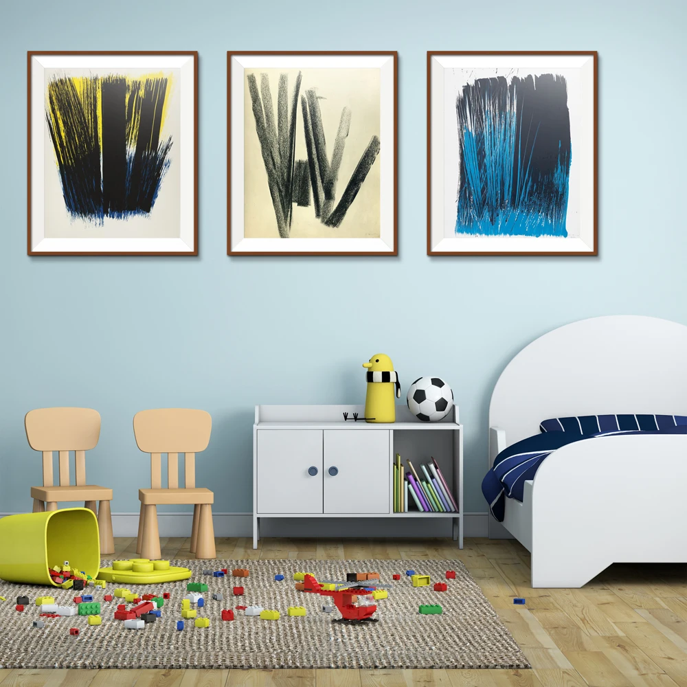 

Cartoon Abstract Hans Hartung Unframed Spray Canvas Oil Painting Frameless Artist kitchen picture on the wall miniature