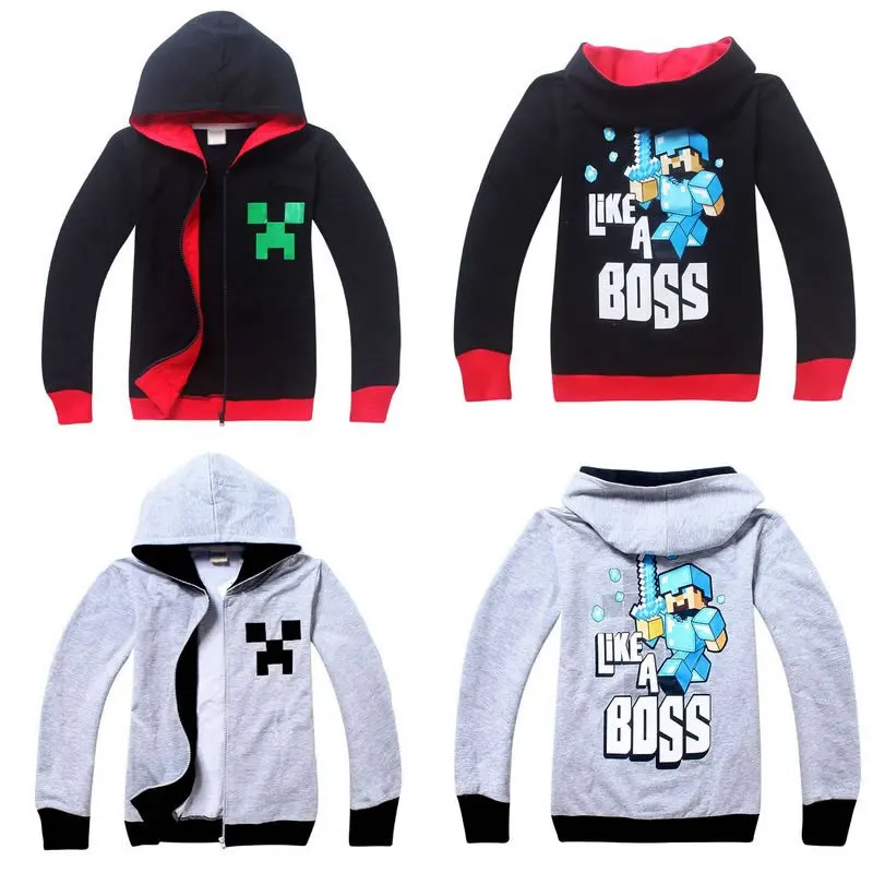 

2018 Baby Boys t-shirt Long Sleeve Minecraft Pattern Sport t-shirts Cotton Children Clothes Kids top casual hoodies sweatshirts