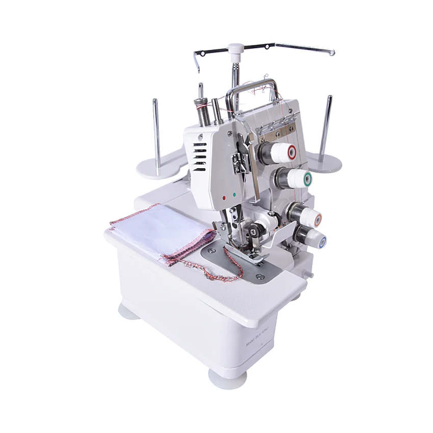 Professical Household Sewing Machine Portable Four-line Overlock Sew Machine With Pedal and Lamp 220V 120W 1200S.P.M