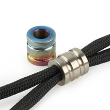 Цилиндрический титановый сплав нож бусины EDC инструмент красочные бусы на веревочке